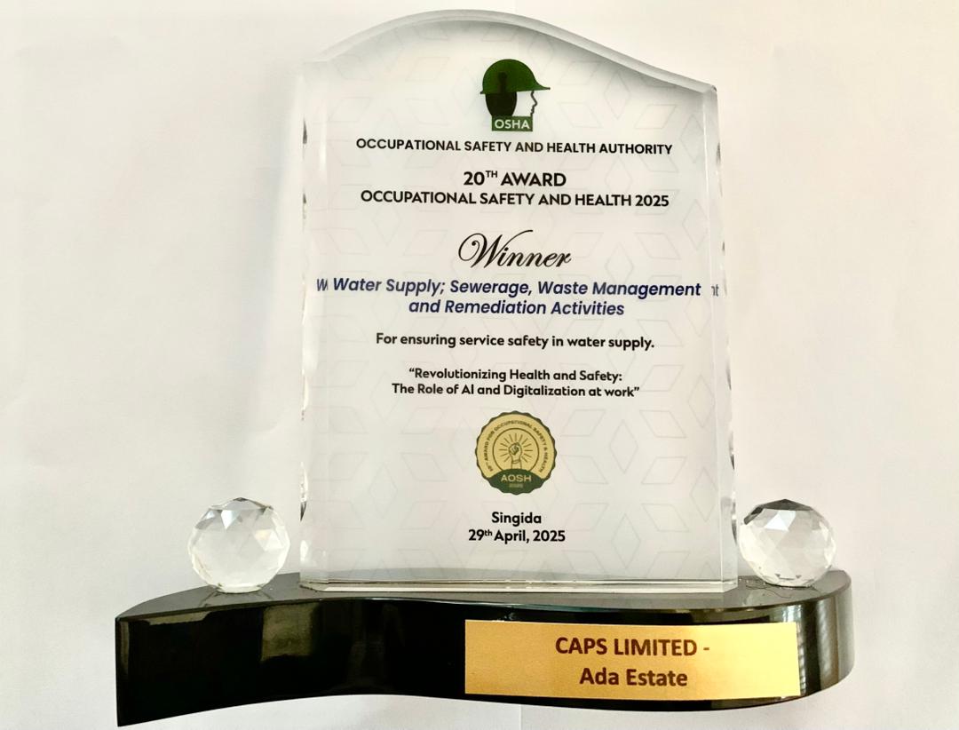 OSHA AWARD WINNER WATER SUPPLY; SEWERAGE, WASTE MANAGEMENT AND REMEDIATION ACTIVITIES  2025